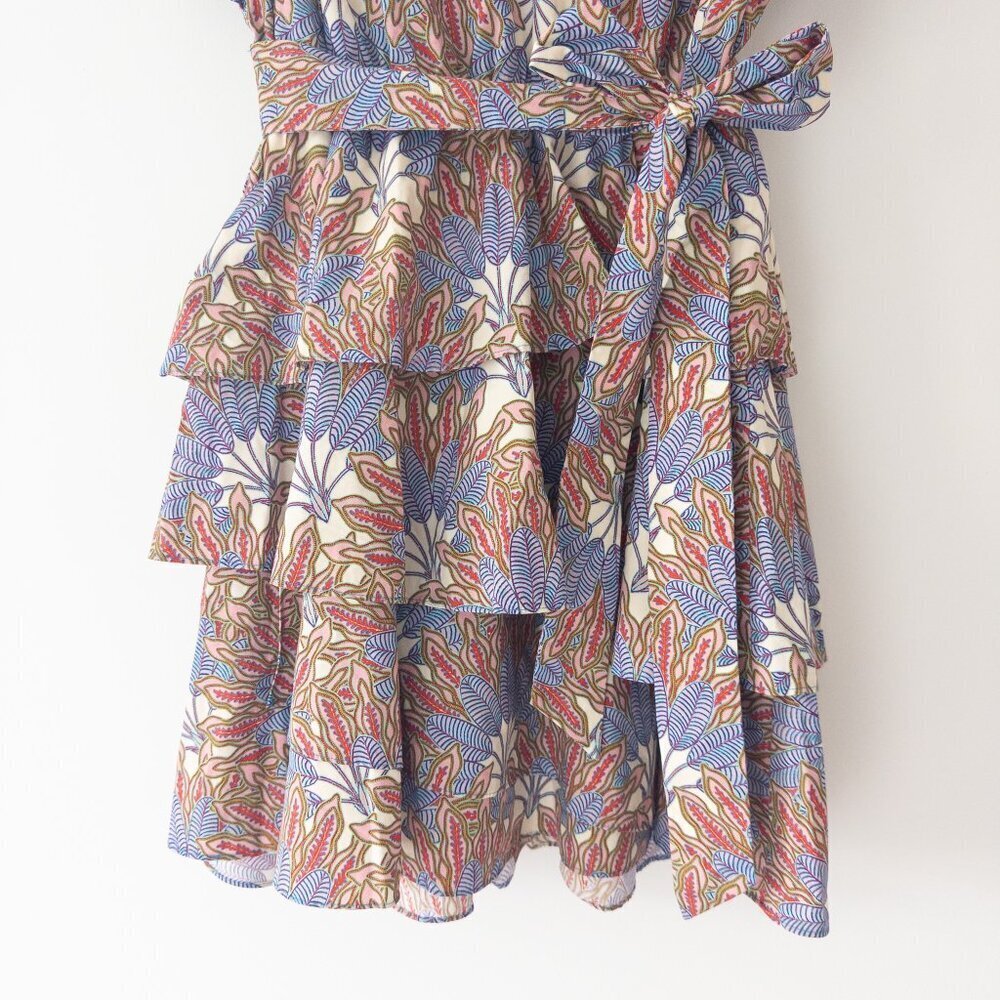 Marie Oliver Fiona Tiered Dress Pacific Palm, Size M 100% Cotton - Picture 9 of 10